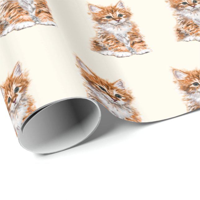 Baby Cat Wrapping Paper Geschenkpapier (Rolleneckpunkt)