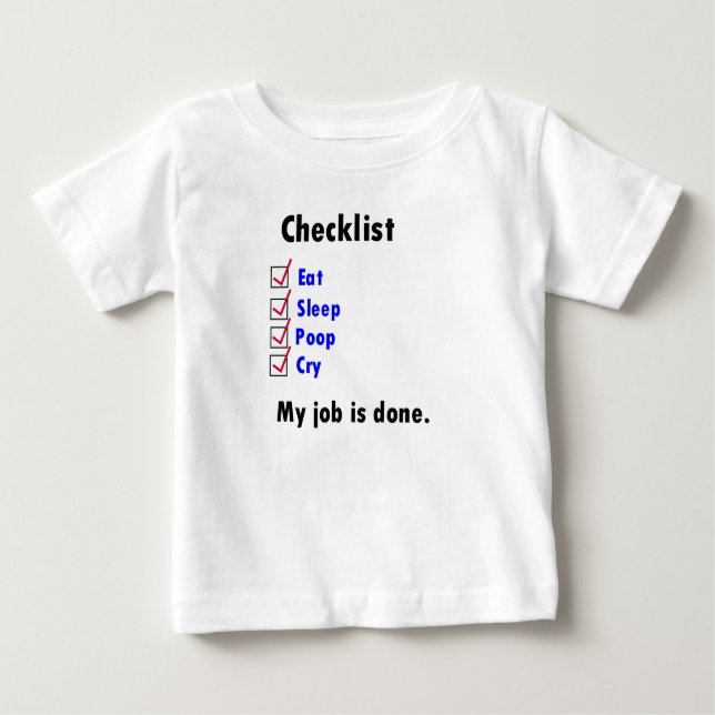 Baby Checkliste Baby T-shirt (Vorderseite)