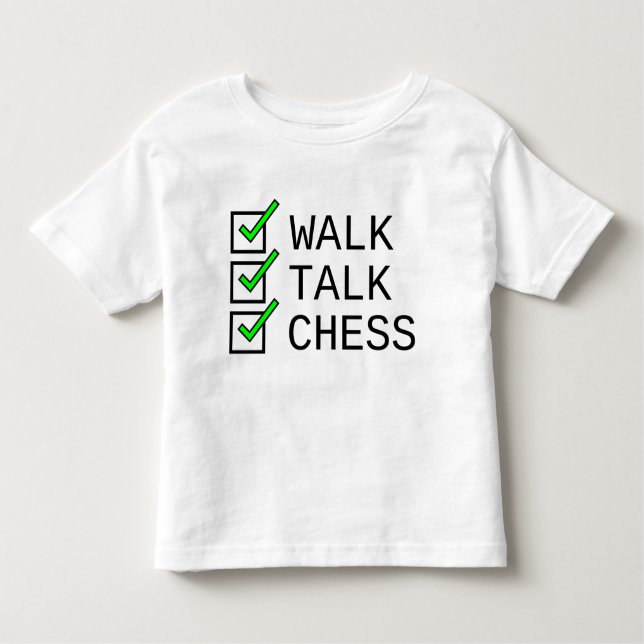 Baby Checkliste: laufen, reden, Schach Kleinkind T-shirt (Vorderseite)