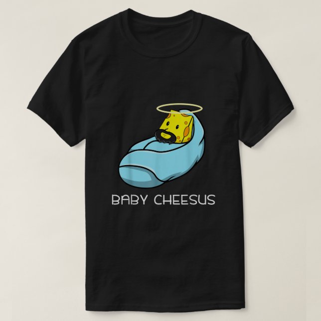 Baby Cheesus Käse Fan Weihnachten Jesus Pub T-Shirt (Design vorne)