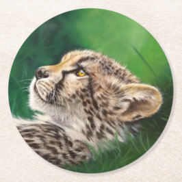 Baby Cheetah Coaster Runder Pappuntersetzer