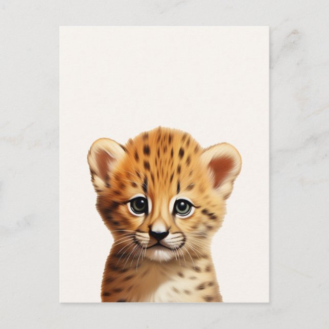 Baby Cheetah Portrait Postkarte (Vorderseite)