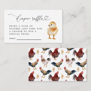 Baby Chick Diaper Raffle Ticket Begleitkarte