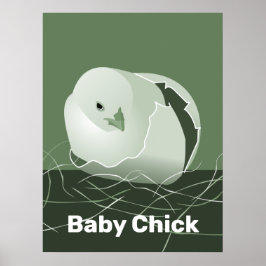 Baby Chick Green Kitchen Wall Art Poster