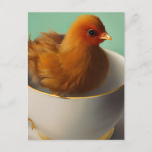 Baby Chick in Teacup Postkarte