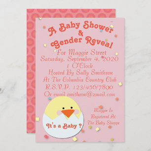 Baby Chick on Shower & Gender Reveitation Einladung