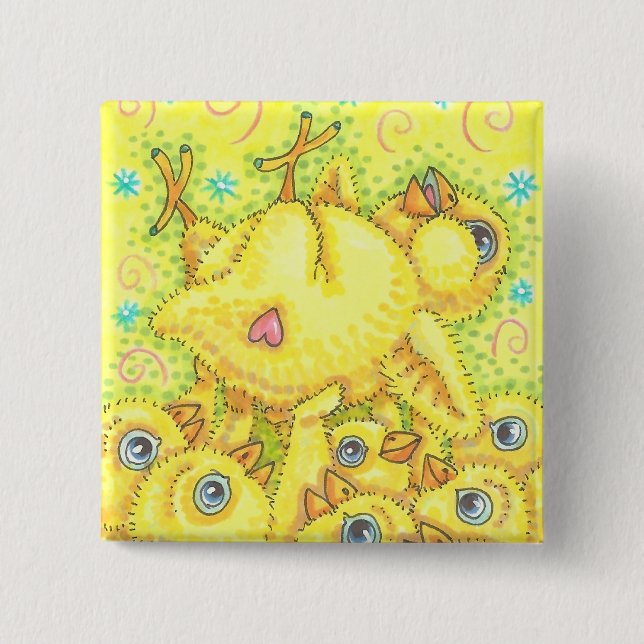 BABY CHICK ROCK & ROLL SPRING MOSH PIT BUTTON Squ (Vorderseite)