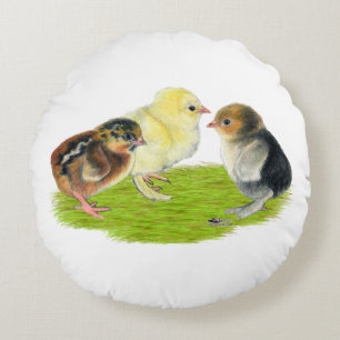 Baby Chick Trio Rundes Kissen