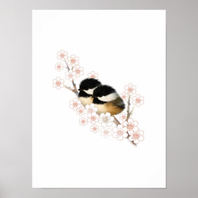 Baby Chickadees Poster Print (Vorne)