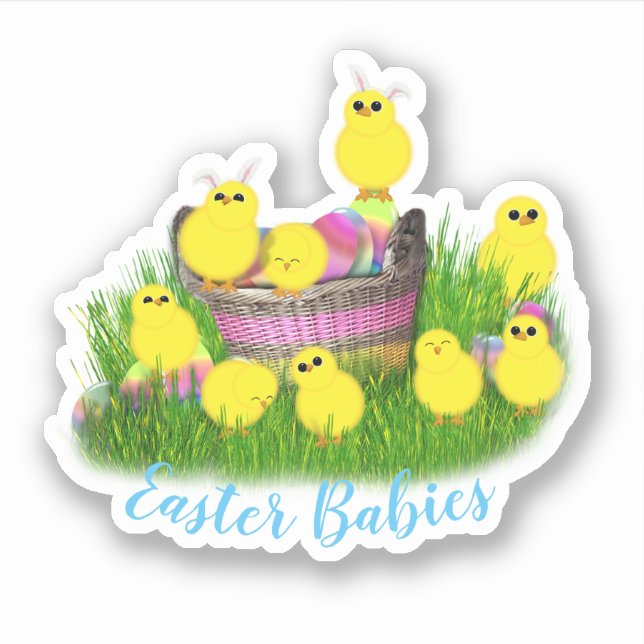Baby Chicks Easter Aufkleber (Vorderseite)