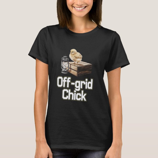 Baby Chicks in Heimarbeit mit Off-Grid-Kick T-Shirt (Vorderseite)