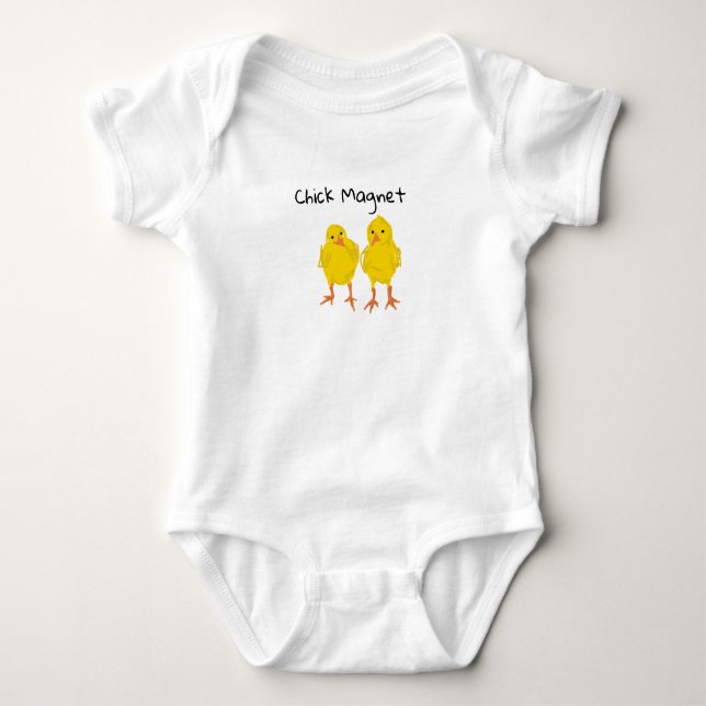Baby Chicks Malerei Chick Magnet Baby Bodysuit Baby Strampler (Vorderseite)