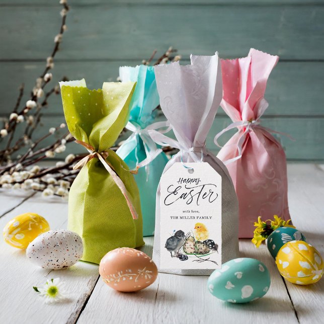 Baby Chicks & Nest | Frohe Ostern Geschenkanhänger (Von Creator hochgeladen)