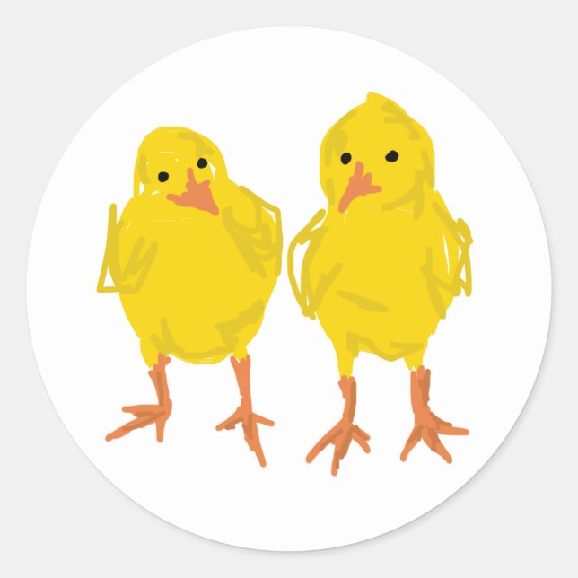 Baby Chicks Oster Pieps Zeichnen Sticker (Vorderseite)