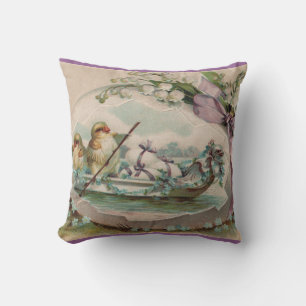 Baby Chicks Rowing Vintag Osterkissen Kissen