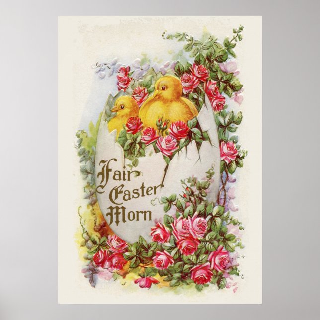 Baby Chicks und Rose Osterposter Poster (Vorne)
