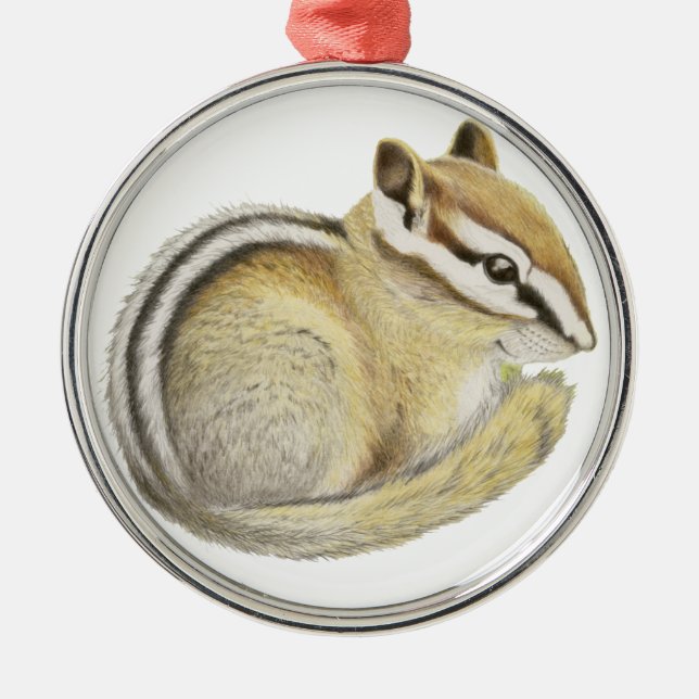 Baby Chipmunk Ornament Aus Metall (Vorne)