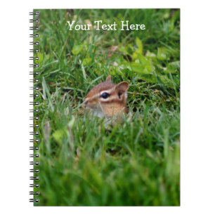 Baby Chipmunk Peeking Nature Art Notebook Notizblock