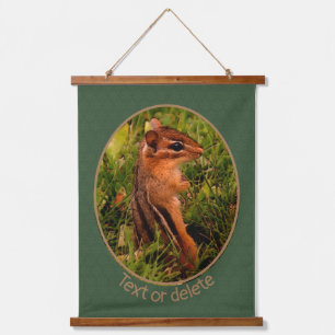 Baby Chipmunk Wildlife Animal Art Personalisiert Wandteppich Mit Holzrahmen