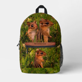 Baby Chipmunks Animal Art Personalisiert Bedruckter Rucksack