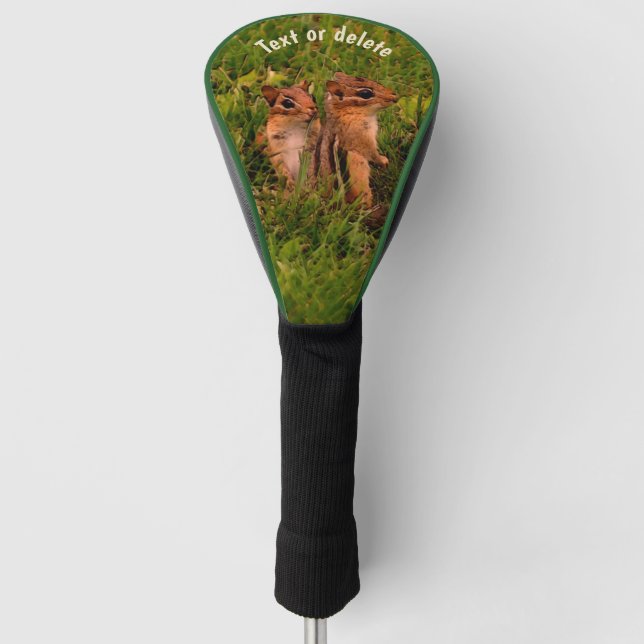 Baby Chipmunks Animal Art Personalisiert Golf Headcover (Vorderseite)