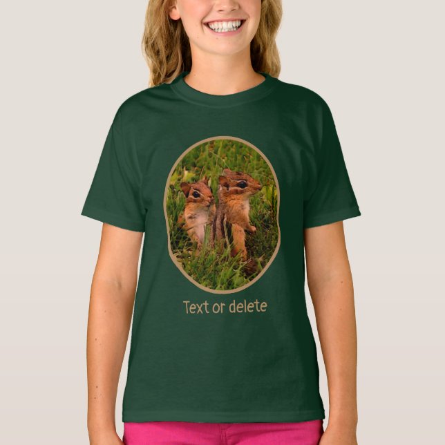 Baby Chipmunks Animal Art Personalisiert T-Shirt (Vorderseite)