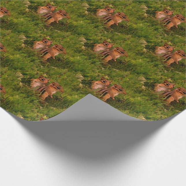 Baby Chipmunks Animal Nature Art Geschenkpapier (Ecke)