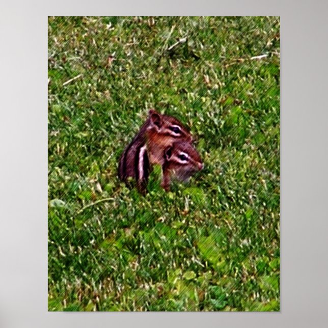 Baby Chipmunks First Day #2 Animal Poster (Vorne)