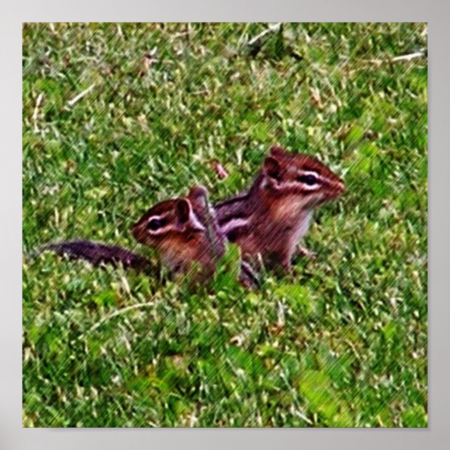 Baby Chipmunks First Day #4 Animal Poster (Vorne)