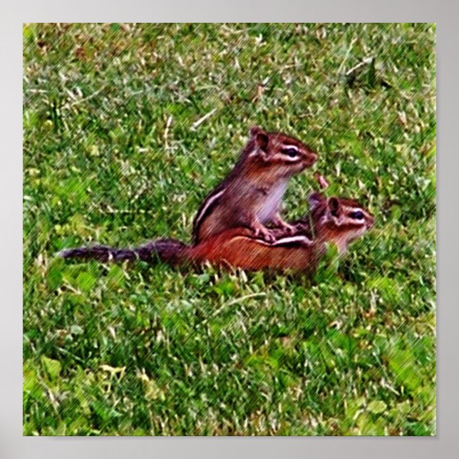 Baby Chipmunks First Day #5 Animal Poster (Vorne)