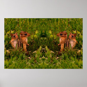 Baby-Chipmunks-Wildlife-Tier-Art Poster