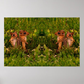 Baby-Chipmunks-Wildlife-Tier-Art Poster