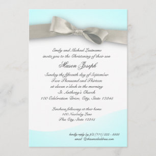 Baby Christening mit Bow Einladung