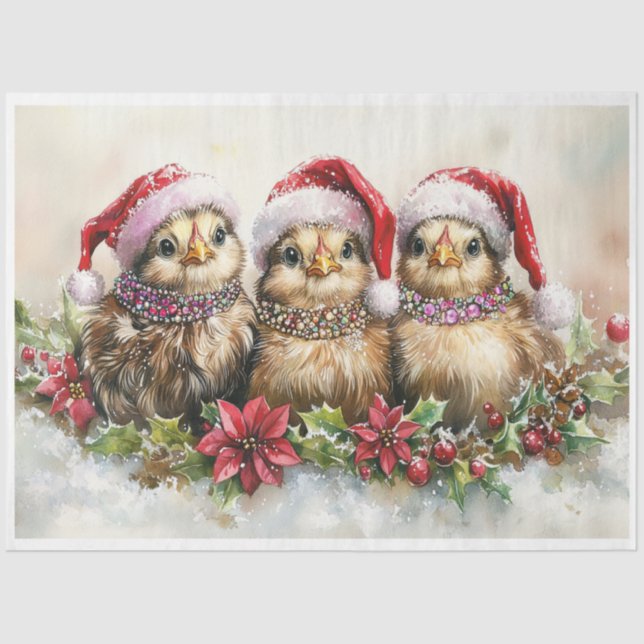 Baby Christmas Chicks Seidenpapier (Vorderseite)