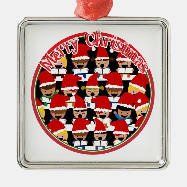 Baby Christmas Choir - Merry Christmas Silbernes Ornament (Vorne)