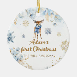 Baby Christmas Deer Personalisiertes Foto Keramik Ornament