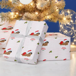 Baby Christmas Red Weihnachtsmannmütze Dot Geschenkpapier