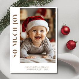 Baby Christmas So viel Freude Kind Funny Foto Feiertagskarte