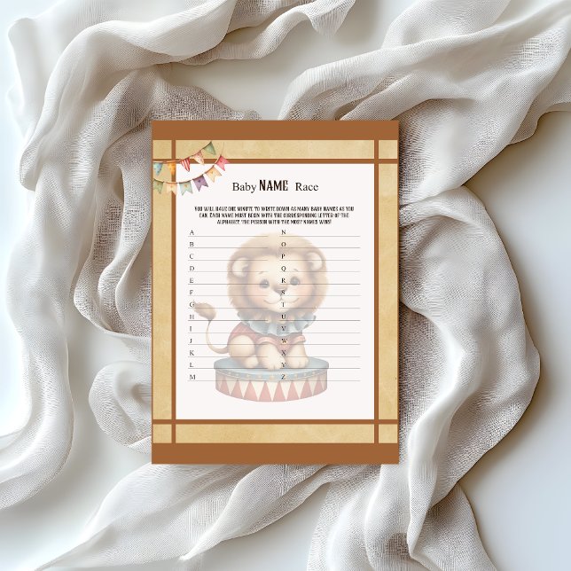 Baby Circus_ Baby Name Race Game Briefbogen (Von Creator hochgeladen)