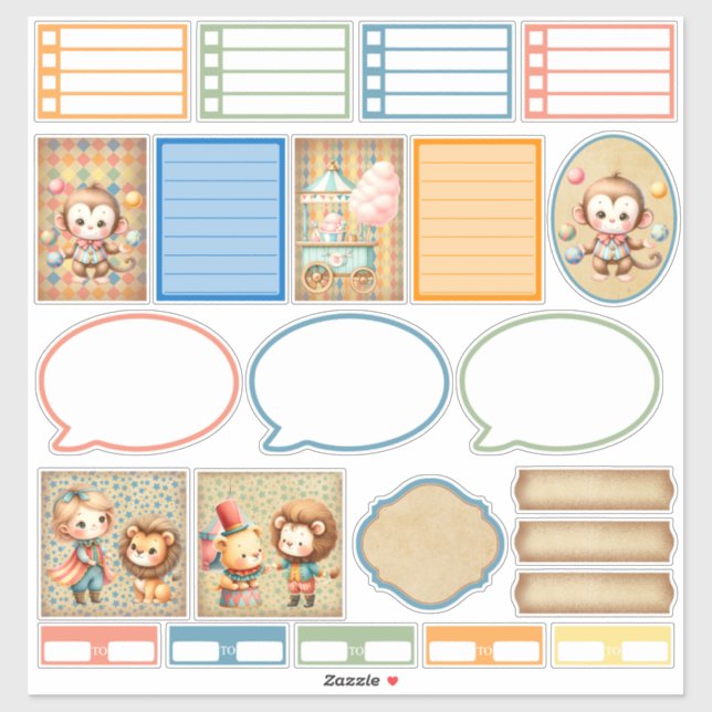 Baby Circus Planner Sticker (Blatt)