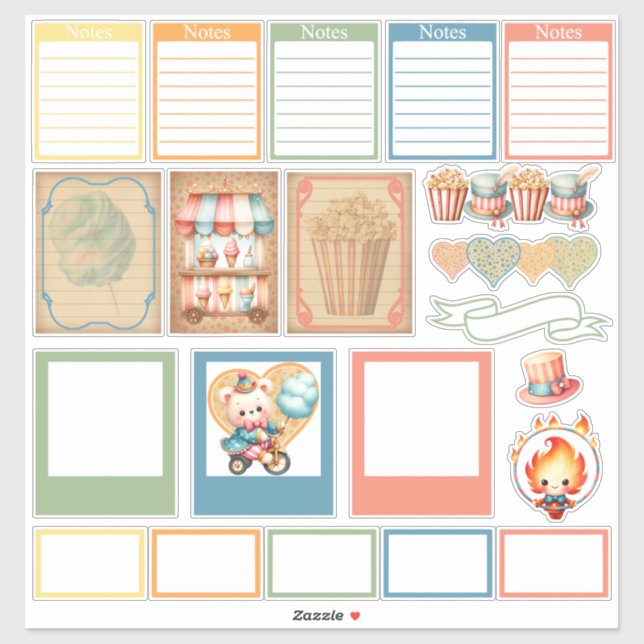 Baby Circus Planner Stickers Aufkleber (Blatt)