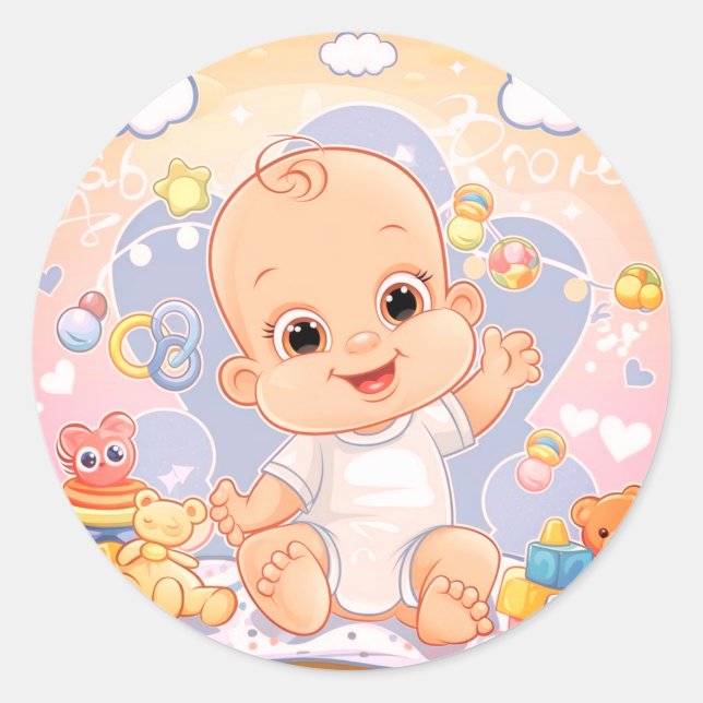 Baby Classic Round Stickers (Vorderseite)