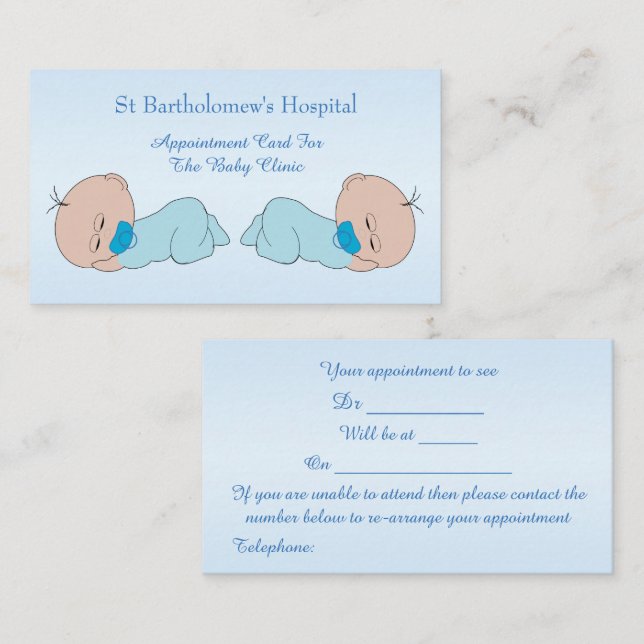 Baby Clinic Terminkarte (Vorne/Hinten)