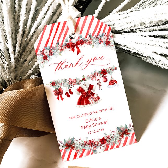 Baby Clothes Christmas Girl Baby Dusche Danke Geschenkanhänger (Von Creator hochgeladen)