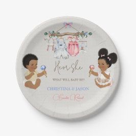 Baby Clothes Geschlecht offenbart Elfenbeinrosa Bl Pappteller