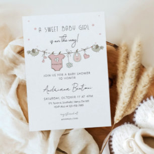 Baby Clothes Girl Baby Dusche Einladung