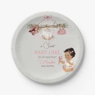 Baby Clothes Girl Baby Dusche Elfenbeinrosa Pappteller