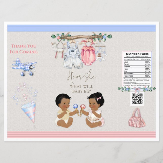 Baby Clothesline Gender Reveal Chip Bag (Vorderseite)