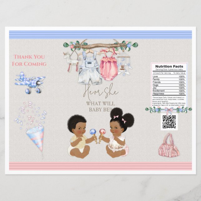 Baby Clothesline Gender Reveal Chip Bag (Vorderseite)