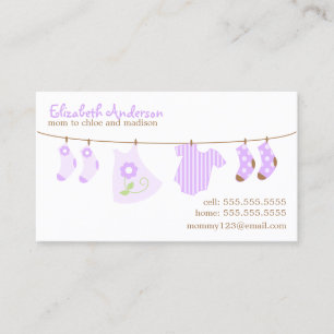 Baby Clothesline Mommy Calling Cards Telefonnummerkarte
